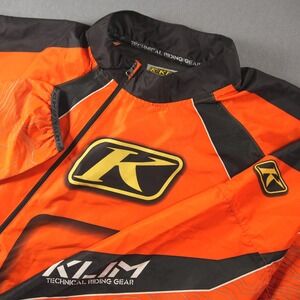 Klim Technical Riding Bike Gear Orange Black Mens Pullover Windberaker Jacket XL